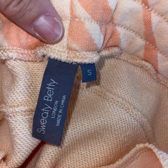 Sweaty Betty Womens Sweatshirt Pants Set Size Small Peach Animal Print Fleece - Picture 4 of 9